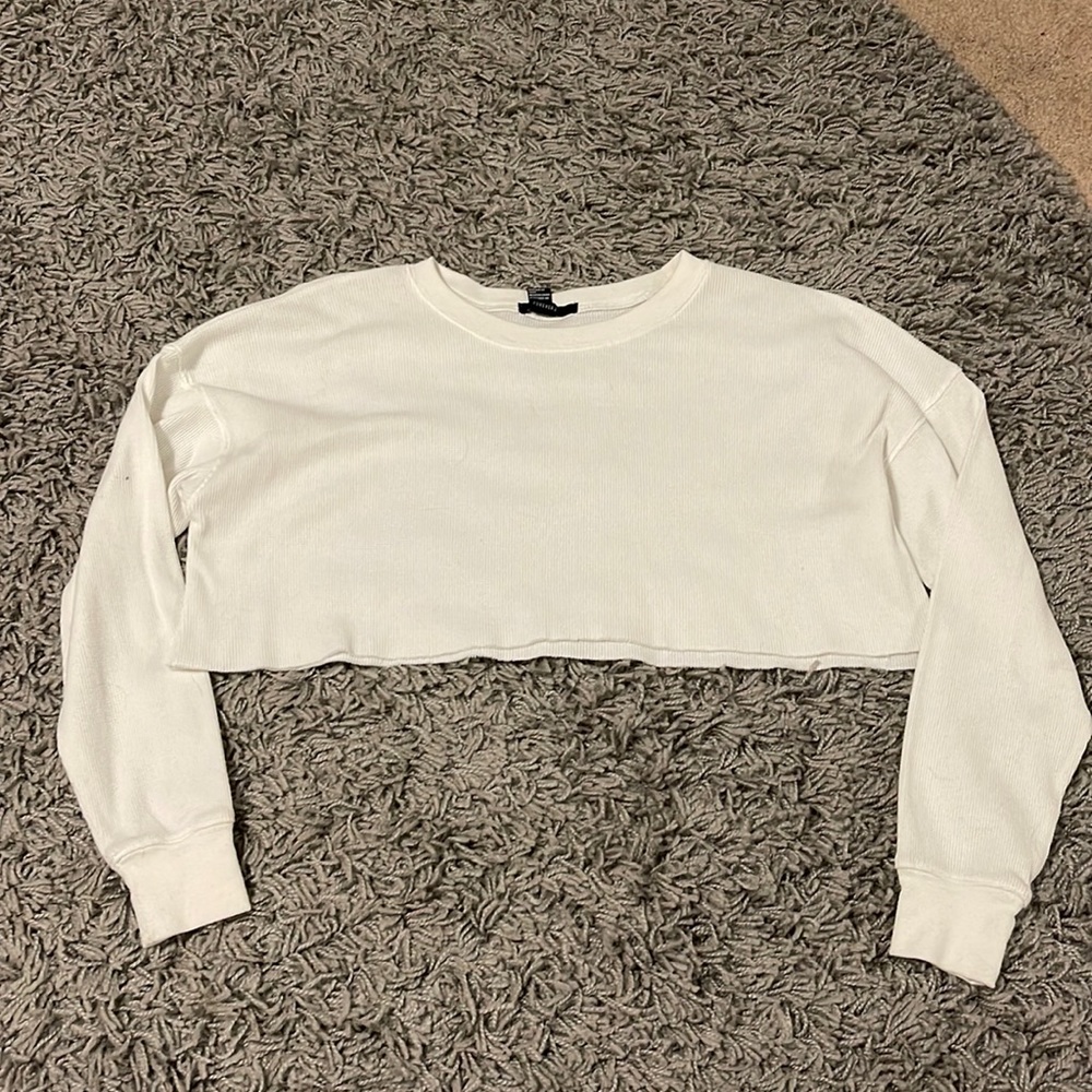 Forever 21 white long sleeve crop top